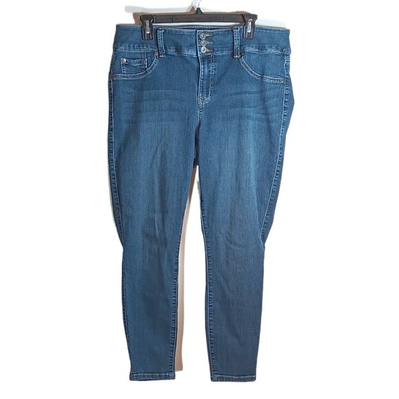 Torrid Denim Jeggings Womens 16S Skinny Medium Wash Faux Pockets 3 Button Front - Picture 2 of 6